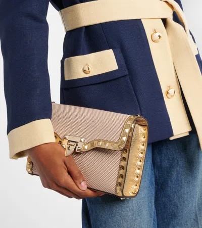 Valentino Rockstud Small Canvas Crossbody Bag
