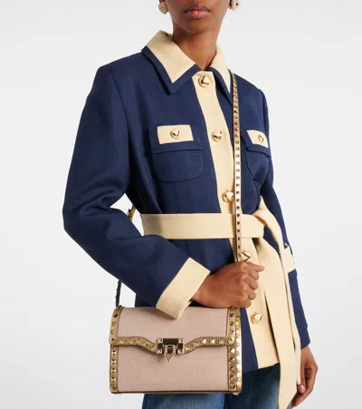 Valentino Rockstud Small Canvas Crossbody Bag