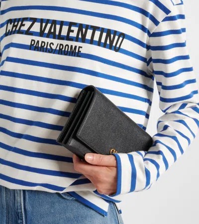 Valentino Clutch Vlogo Signature In Pelle Nera  Donna In Black