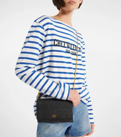 Valentino Clutch Vlogo Signature In Pelle Nera  Donna In Black