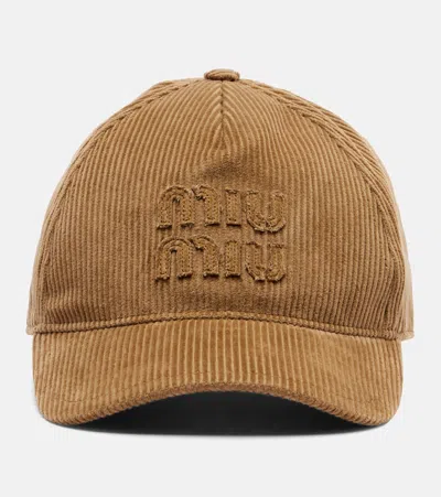 Miu Miu Cotton Velvet Baseball Cap