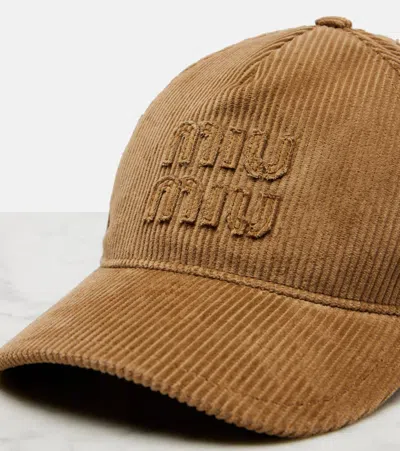 Miu Miu Cotton Velvet Baseball Cap