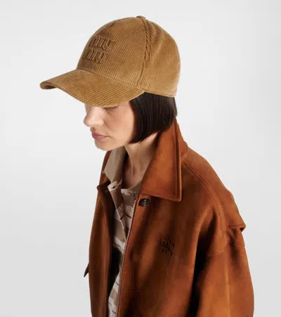 Miu Miu Cotton Velvet Baseball Cap