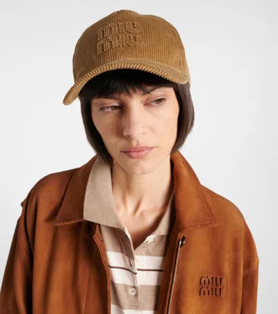 Miu Miu Cotton Velvet Baseball Cap