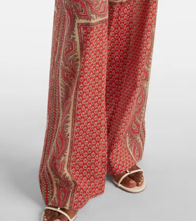 Valentino Patterned Cotton Wide-leg Pants