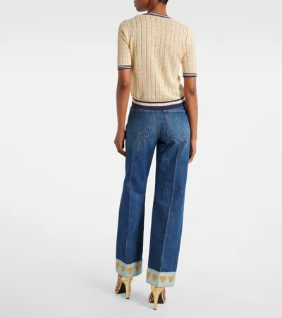 Valentino Cable-knit Linen-blend Cardigan