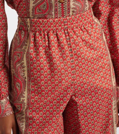 Valentino Patterned Cotton Wide-leg Pants