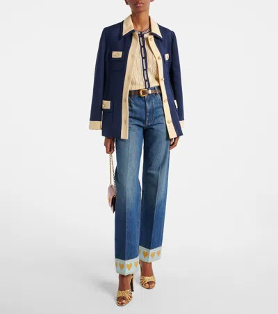 Valentino Cable-knit Linen-blend Cardigan