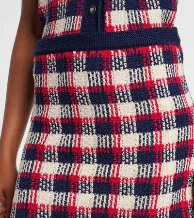 Valentino Checked Cotton Miniskirt