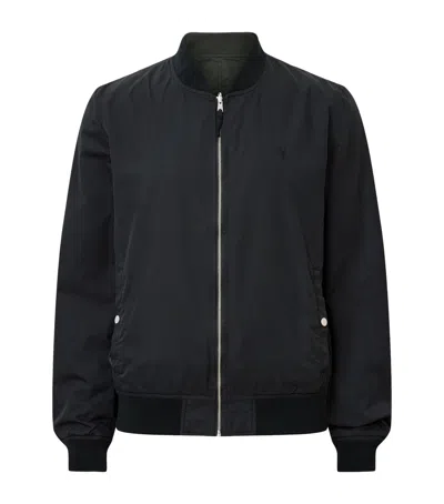Allsaints Bassett Reversible Bomber Jacket In Black