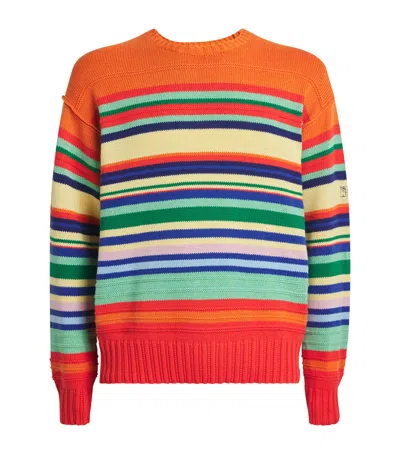Polo Ralph Lauren Striped Cotton-blend Sweater In Multi
