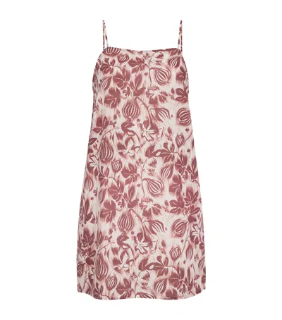 Desmond & Dempsey Fig Print Alma Nightdress In Pink