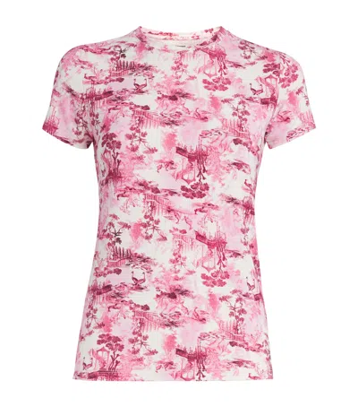 L Agence Ressi Short-sleeve Porcelain Tee In Pink