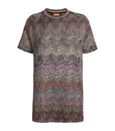 Missoni Short Sleeve T-shirt With Zigzag And Sequins