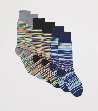 Paul Smith Cotton-blend Signature Stripe Socks In Multi