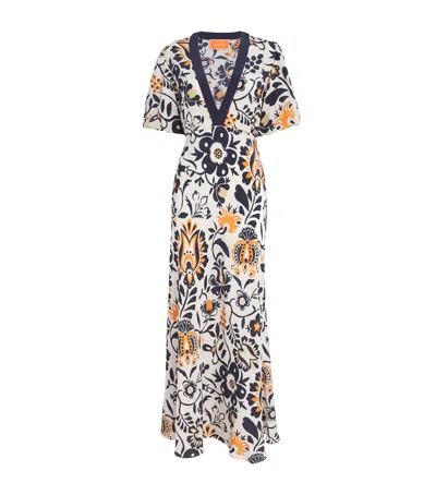 La Doublej Marlene Printed Silk-crepe Maxi Dress In Multi