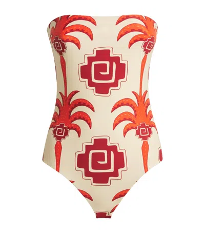 Johanna Ortiz Alta Mar Strapless One-piece Swimsuit