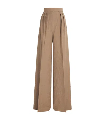 Max Mara Virgin Wool Trousers In Brown