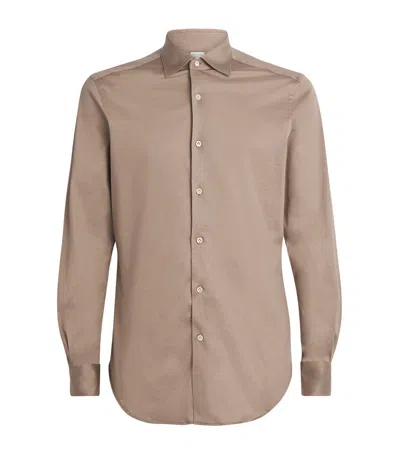 Pal Zileri Cotton Shirt In Brown