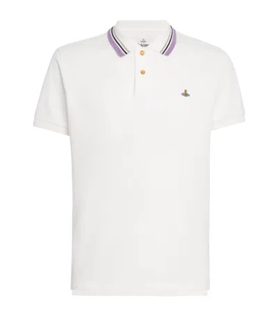 Vivienne Westwood Ribbed Collar Short Sleeves T-shirt In White
