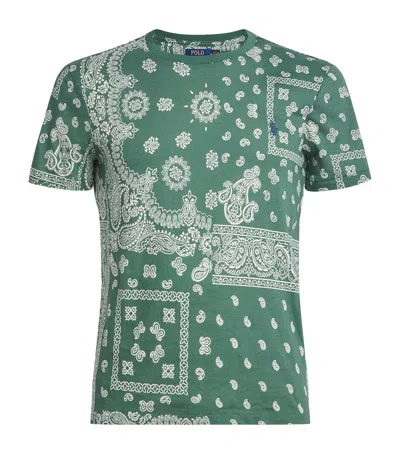 Polo Ralph Lauren Cotton Bandana Print T-shirt In Green