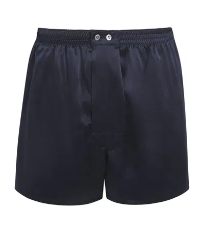 Derek Rose Lombard Cotton-jacquard Boxer Shorts In Blue