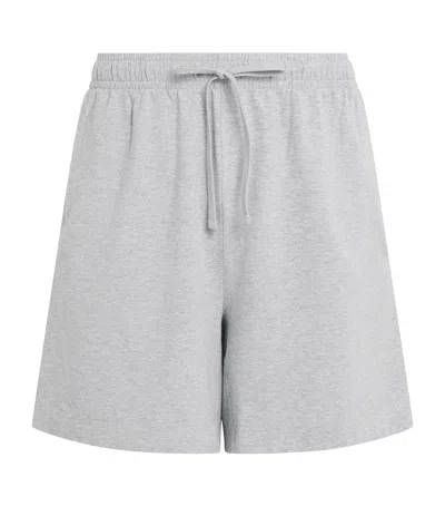Skims Cotton-blend Lounge Sweatshorts In Gray