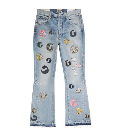 Gallery Dept. Time La Flare Patchwork Flared-leg Jeans In Blue