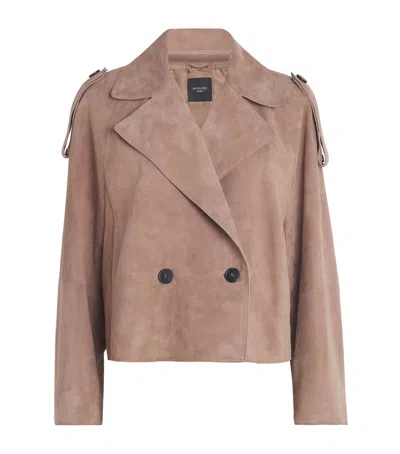 Weekend Max Mara Suede Short-line Trench Coat