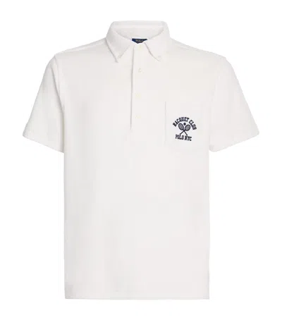 Polo Ralph Lauren Towelling Polo Shirt In Neutral