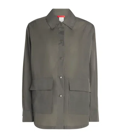 Max & Co Nylon Overshirt In Gray