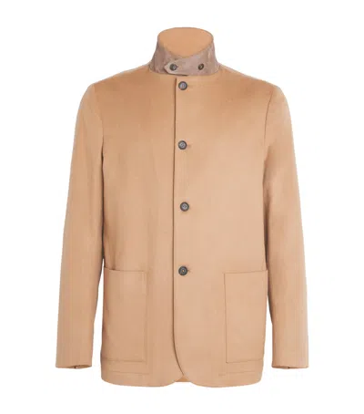Fioroni Cashmere Camel And Suede Jacket