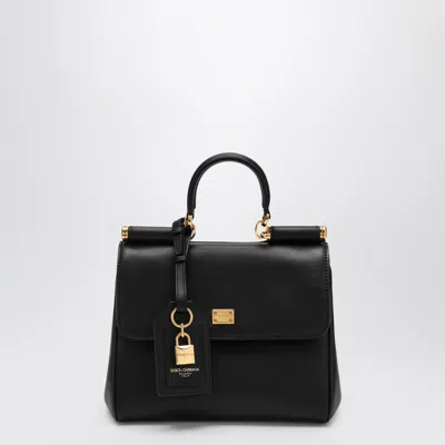 Dolce & Gabbana My Sicily Leather Shoulder Bag In Black
