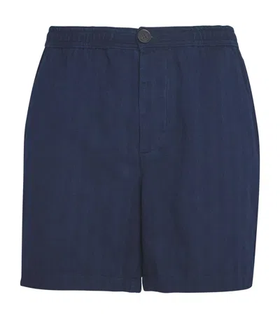 Oliver Spencer Cotton Twill Shorts In Blue
