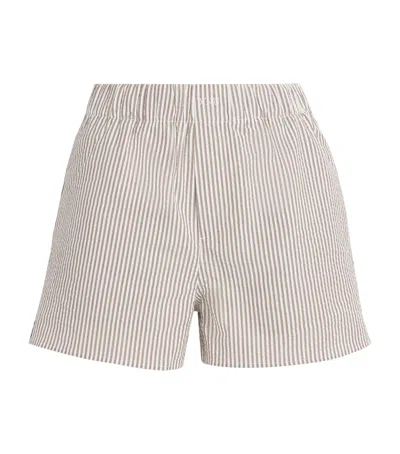 With Nothing Underneath Cotton Striped Seersucker Boxer Shorts