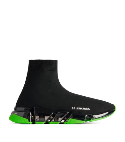 Balenciaga Clear Sole Speed 2.0 Sneakers In Black