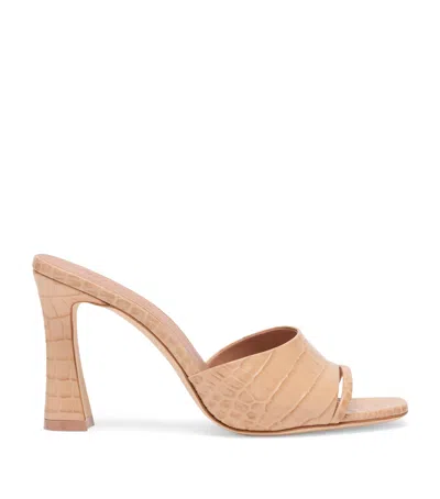 Malone Souliers Croc-embossed Leather Roxanne Heeled Sandals 90 In Brown