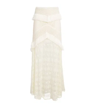 Patbo Lace Fringed Samba Maxi Skirt