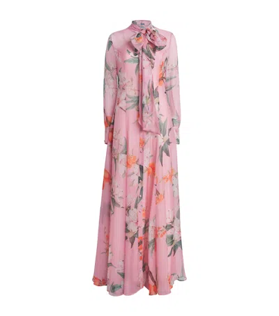 Leo Lin Chiffon Floral Lilith Maxi Dress