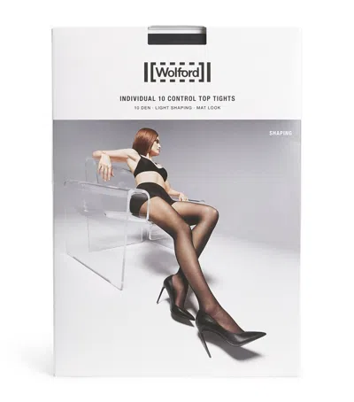 Wolford Individual 10 Top Control Tights In Black