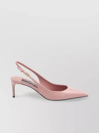 Dolce & Gabbana Mun 90 Polished Leather Slingback Pumps In Pink