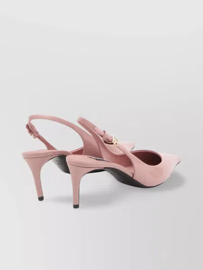 Dolce & Gabbana Mun 90 Polished Leather Slingback Pumps In Pink