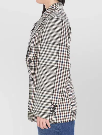 Bottega Veneta Women Double-breasted Checkered Jacket In Structured Cotton In Black