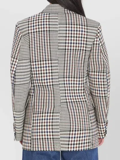 Bottega Veneta Women Double-breasted Checkered Jacket In Structured Cotton In Black