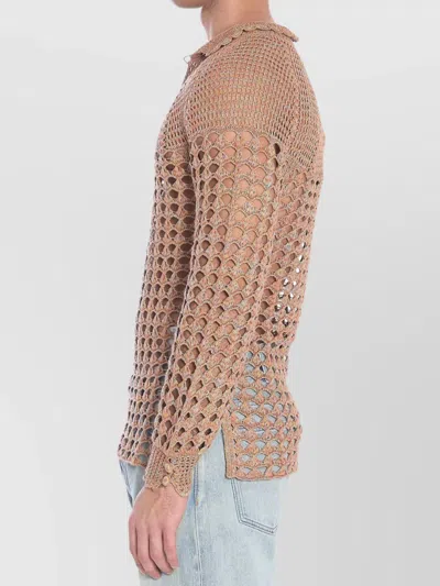 Valentino Garavani Multicolor Crochet Sweater In Nude