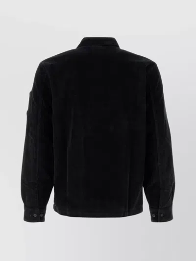 C.p. Company C.p.company Corduroy Buttoned Utility Overshirt In Black