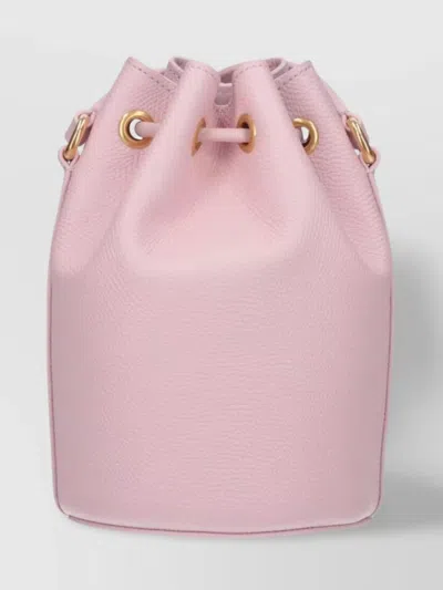 Valentino Garavani Bucket Bag With Gold-tone Hardware And Textured Finish In Nude