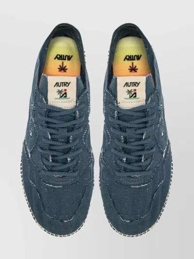 Autry Canvas Sneakers On Espadrille Sole In Blue