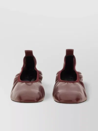 Aeyde Square Toe Leather Ballerina Shoes