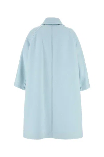 Bottega Veneta Light Blue Cashmere Coat In Blue